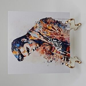 4x4 Elvis Presley Playing Guitar Watercolor‎ Oil Painting Print King of Rock